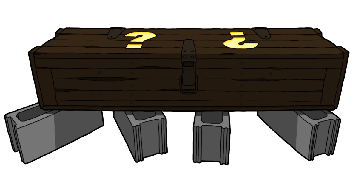 An illustrated Mystery Box from Call of Duty Zombies